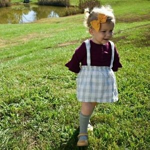 Gingham Suspender Skirt